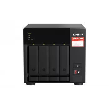 QNAP TS-473A NAS bokštinis Ryzen Embedded V1500B 8 GB DDR4 0 TB QNAP Turbo System juodos spalvos