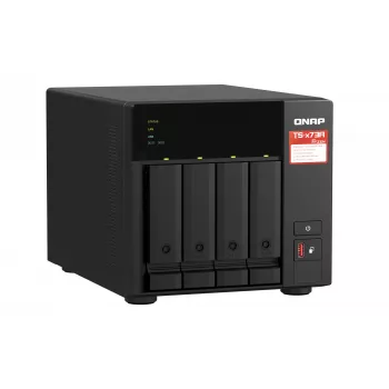 QNAP TS-473A NAS bokštinis Ryzen Embedded V1500B 8 GB DDR4 0 TB QNAP Turbo System juodos spalvos