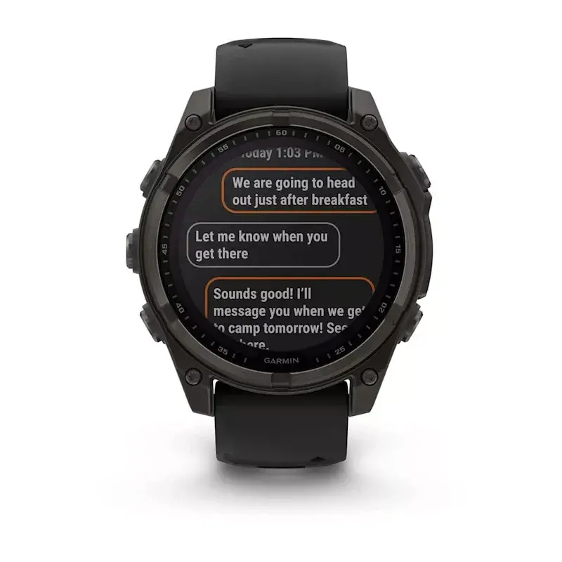 Sportinis išmanusis laikrodis GARMIN fenix 8 Black — 51 mm korpusas, Safyro lęšis, saulės energija, GPS, 32 GB, 10 ATM, 1,3 colio ekranas