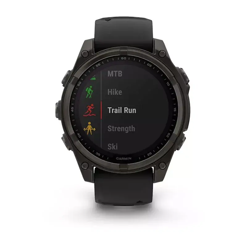 Sportinis išmanusis laikrodis GARMIN fenix 8 Black — 51 mm korpusas, Safyro lęšis, saulės energija, GPS, 32 GB, 10 ATM, 1,3 colio ekranas