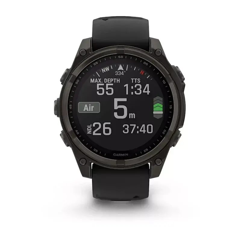 Sportinis išmanusis laikrodis GARMIN fenix 8 Black — 51 mm korpusas, Safyro lęšis, saulės energija, GPS, 32 GB, 10 ATM, 1,3 colio ekranas