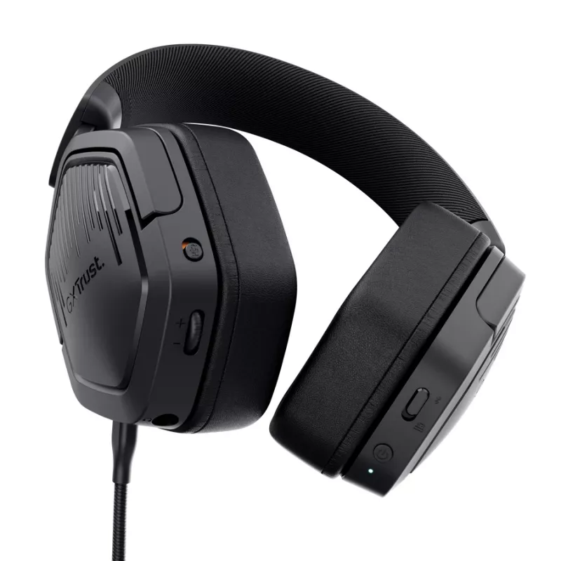 Ausinės TRUST GXT 493PS Carus — laidinės ir belaidės (Bluetooth), Circumaural, galvos juostelė, 20–20000 Hz, 1,2 m, juodos