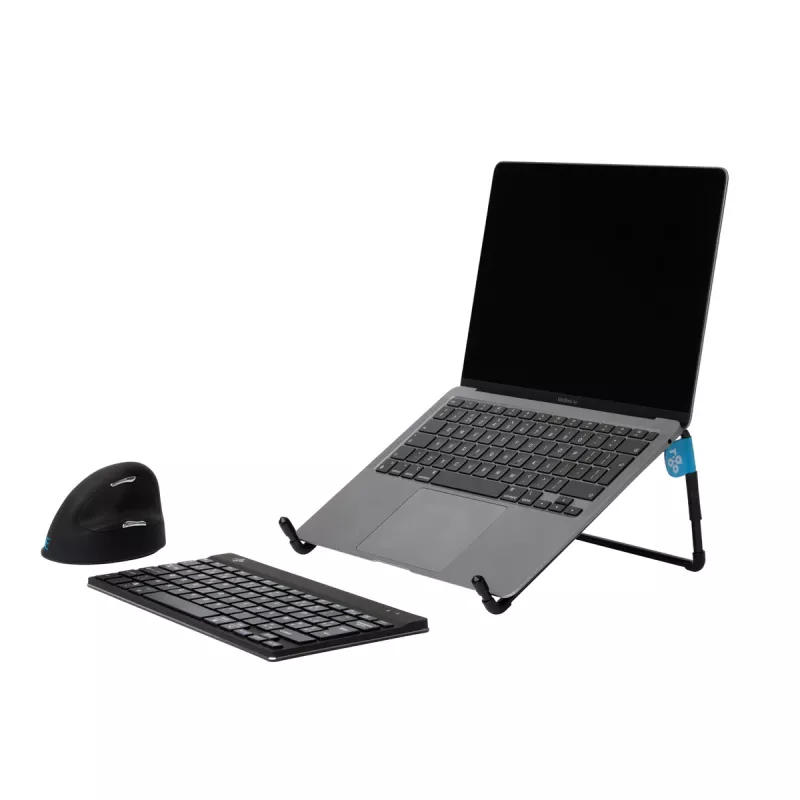 R-Go Tools nešiojamojo kompiuterio stovas R-Go Steel Travel, ergonomiškas ir sulankstomas, tinkamas 10–22 colių nešiojamiesiems kompiuteriams, juodas
