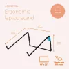 R-Go Tools nešiojamojo kompiuterio stovas R-Go Steel Travel, ergonomiškas ir sulankstomas, tinkamas 10–22 colių nešiojamiesiems kompiuteriams, juodas