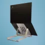 R-Go Tools nešiojamojo kompiuterio stovas R-Go Riser Basic, sulankstomas ir reguliuojamas nešiojamojo kompiuterio stovas, aliuminis, sidabrinis