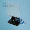 R-Go Tools nešiojamojo kompiuterio stovas R-Go Riser Attachable, reguliuojamas, integruotas su nešiojamuoju kompiuteriu, aliuminis, juodas