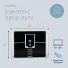R-Go Tools nešiojamojo kompiuterio stovas R-Go Riser Attachable, reguliuojamas, integruotas su nešiojamuoju kompiuteriu, aliuminis, juodas