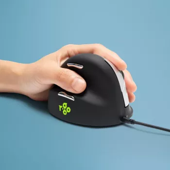 R-Go Tools ergonominė pelė R-Go HE Break su pertraukų programine įranga, didelė (plaštakos dydis ≥ 185 mm), kairiarankiams, laidinė, juoda