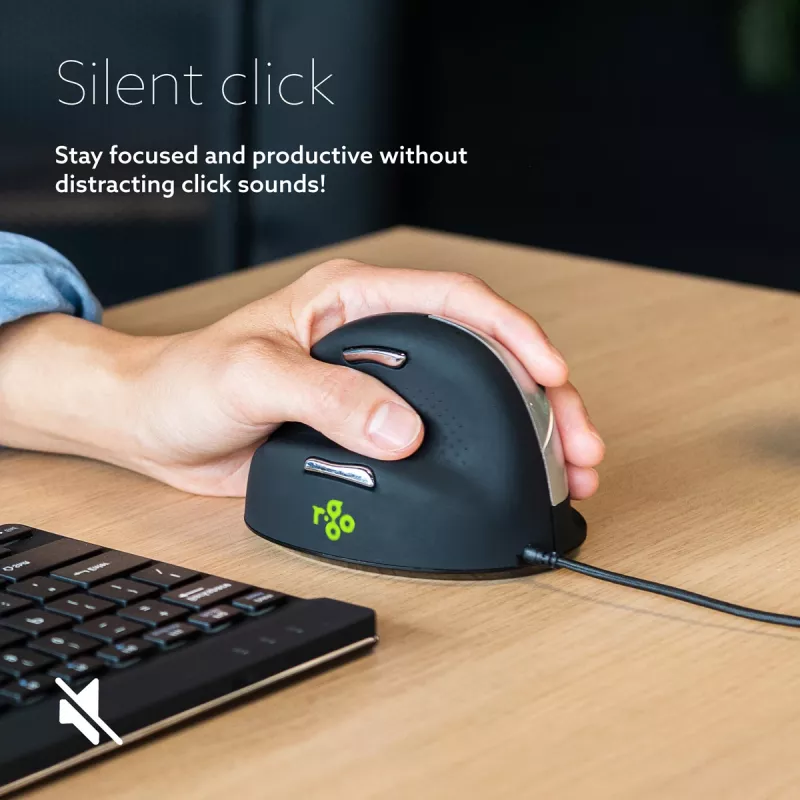 R-Go Tools ergonominė pelė R-Go HE Break su pertraukų programine įranga, didelė (plaštakos dydis ≥ 185 mm), kairiarankiams, laidinė, juoda
