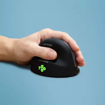 R-Go Tools ergonominė pelė R-Go HE Break su pertraukų programine įranga, vidutinė (plaštakos dydis 165–185 mm), kairiarankiams, Bluetooth, juoda