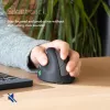 R-Go Tools ergonominė pelė R-Go HE Break su pertraukų programine įranga, vidutinė (plaštakos dydis 165–185 mm), kairiarankiams, Bluetooth, juoda