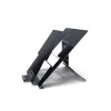 R-Go Tools nešiojamojo kompiuterio stovas R-Go Riser Document, ergonomiškas, sulankstomas ir reguliuojamas stovas su dokumentų laikikliu, juodas