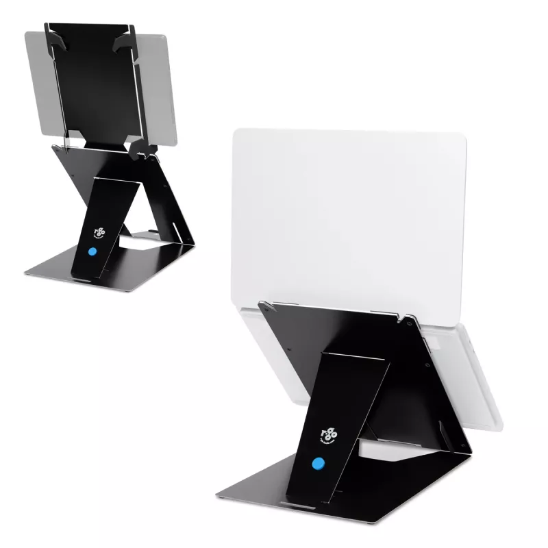 „R-Go Tools“ planšetės ir nešiojamojo kompiuterio stovas „R-Go Riser Duo“, tinkamas 10–22 colių ekranams, juodas