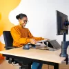 R-Go Tools dokumentų laikiklis R-Go Read2Write, tinkamas skaitymui ir rašymui, ergonomiškas, su minkštu porolono riešo atrama, matinis akrilas