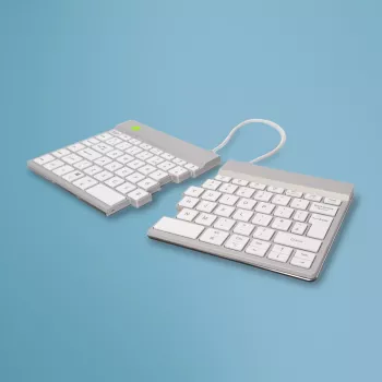 R-Go Tools Ergonominė klaviatūra R-Go Split Break su pertraukų programine įranga, ergonominė padalyta klaviatūra, QWERTY (UK), Bluetooth, balta