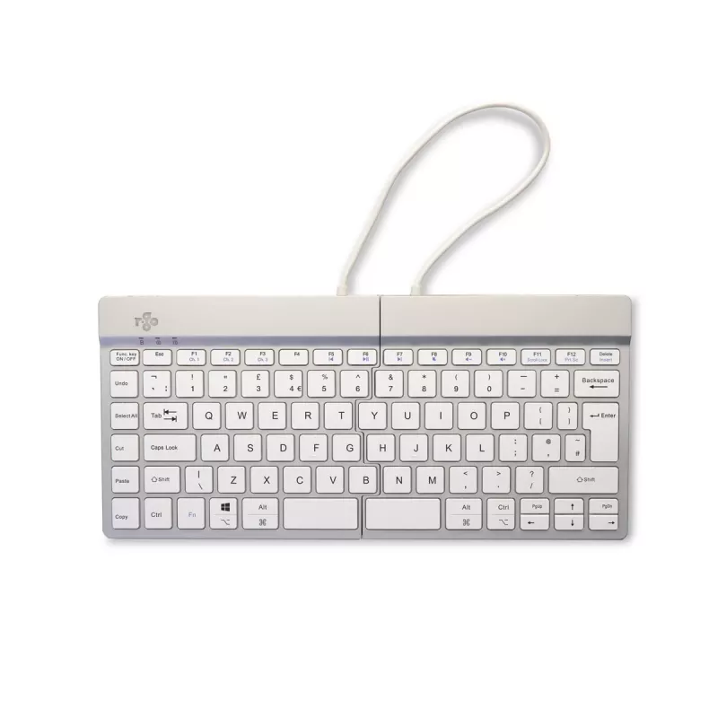 R-Go Tools Ergonominė klaviatūra R-Go Split Break su pertraukų programine įranga, ergonominė padalyta klaviatūra, QWERTY (UK), Bluetooth, balta