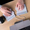 R-Go Tools Ergonominė klaviatūra R-Go Split Break su pertraukų programine įranga, ergonominė padalyta klaviatūra, QWERTY (UK), Bluetooth, balta