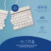 R-Go Tools Ergonominė klaviatūra R-Go Split Break su pertraukų programine įranga, ergonominė padalyta klaviatūra, QWERTY (UK), Bluetooth, balta