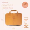 R-Go Tools nešiojamojo kompiuterio krepšys R-Go Viva, natūralios odos, su integruotu nešiojamojo kompiuterio stovu, petnešos dirželiu, 15,6 col., rudas