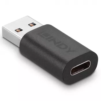 Lindy USB 3.2 Type A į C adapteris, USB 3.2 Type A, USB 3.2 Type C, juoda