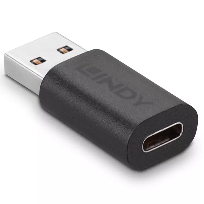 Lindy USB 3.2 Type A į C adapteris, USB 3.2 Type A, USB 3.2 Type C, juoda