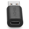 Lindy USB 3.2 Type A į C adapteris, USB 3.2 Type A, USB 3.2 Type C, juoda