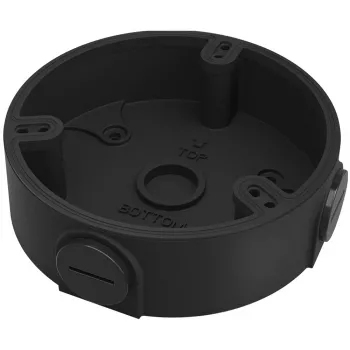 Jungiamoji dėžutė DAHUA DH-PFA136-B — aliuminio korpusas, juoda, 1/2 colio sriegis, 110×34 mm, 1 kg talpa