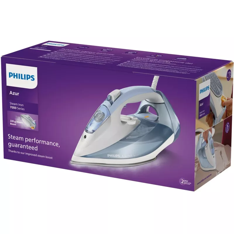 Garų lygintuvas „Philips 7000“ serija DST7011/20 — 2600 W, 0,3 l bakelis, SteamGlide Plus padas, vertikalus garinimas