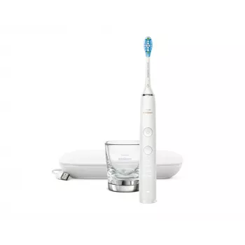 Sonic elektrinis dantų šepetėlis „Philips DiamondClean 9000 HX9911“ – vibruojantis dantų šepetėlis, Li‑Ion įkraunamas, 3 režimai, baltas