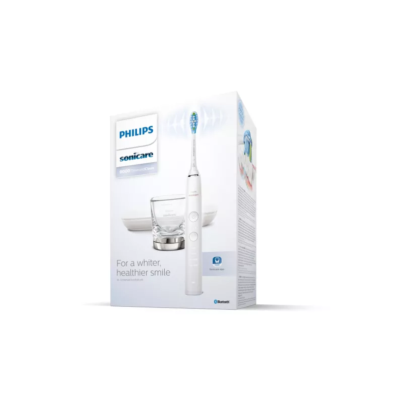 Sonic elektrinis dantų šepetėlis „Philips DiamondClean 9000 HX9911“ – vibruojantis dantų šepetėlis, Li‑Ion įkraunamas, 3 režimai, baltas