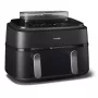 Karšto oro gruzdintuvė Philips 5000 serija NA551/00 — 9 l talpa, 2300 W, jutiklinis valdymas, LED ekranas, juoda/sidabrinė