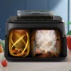 Karšto oro gruzdintuvė Philips 5000 serija NA551/00 — 9 l talpa, 2300 W, jutiklinis valdymas, LED ekranas, juoda/sidabrinė