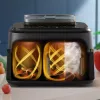 Karšto oro gruzdintuvė Philips 5000 serija NA551/00 — 9 l talpa, 2300 W, jutiklinis valdymas, LED ekranas, juoda/sidabrinė