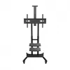 Grindų stovas televizoriui ONKRON TS1881-B 50–86 colių ekranams, 105,9 kg talpa, VESA 200x200–800x500, aukštis 1350–1650 mm, juodas