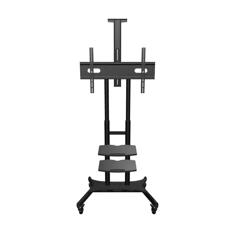 Grindų stovas televizoriui ONKRON TS1881-B 50–86 colių ekranams, 105,9 kg talpa, VESA 200x200–800x500, aukštis 1350–1650 mm, juodas