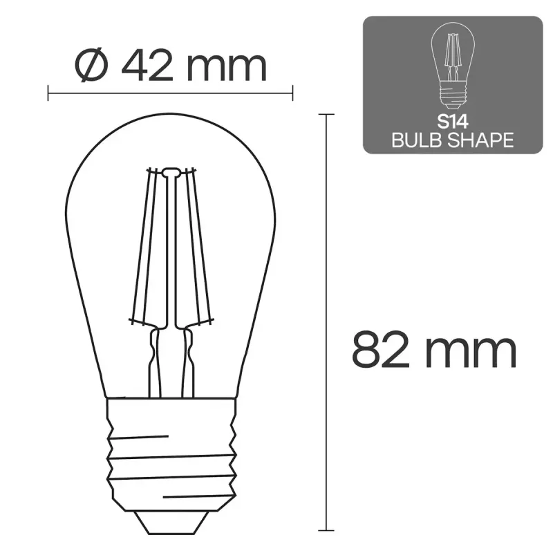 LED lemputė VISIONAL VS-B-19 1W 100 lm 2700K, energinio naudingumo klasė F