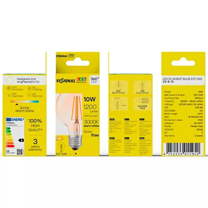 LED lemputė VISIONAL VS-B-15 12W 1200 lm 3000K