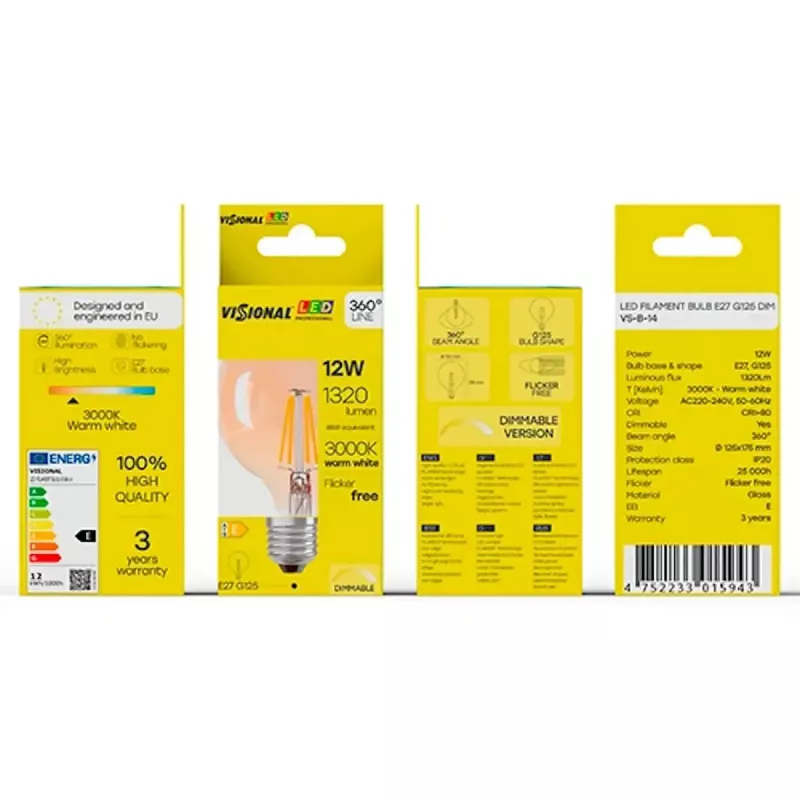 LED lemputė VISIONAL VS-B-14 12 W 1320 lm