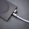 Intenso USB-C įkrovimo dirželis telefono kaklo kabelis 60W greitas įkrovimas reguliuojamo ilgio 1,65 m nailonas violetinis