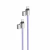 Intenso USB-C įkrovimo dirželis telefono kaklo kabelis 60W greitas įkrovimas reguliuojamo ilgio 1,65 m nailonas violetinis