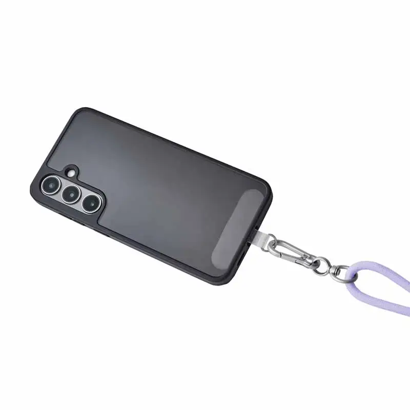 Intenso USB-C įkrovimo dirželis telefono kaklo kabelis 60W greitas įkrovimas reguliuojamo ilgio 1,65 m nailonas violetinis