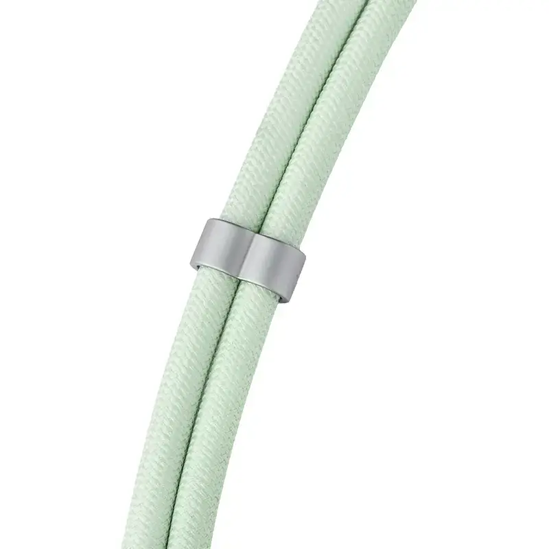 Intenso USB-C įkrovimo dirželis, telefono kaklo kabelis, 60 W greitas įkrovimas, reguliuojamas ilgis, 1,65 m, nailonas, žalias