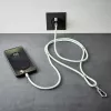 Intenso USB-C įkrovimo dirželis, telefono kaklo kabelis, 60 W greitas įkrovimas, reguliuojamas ilgis, 1,65 m, nailonas, žalias