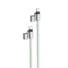 Intenso USB-C įkrovimo dirželis, telefono kaklo kabelis, 60 W greitas įkrovimas, reguliuojamas ilgis, 1,65 m, nailonas, žalias
