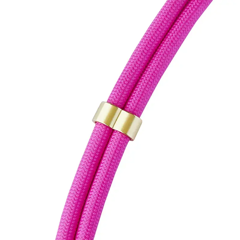 Intenso USB-C įkrovimo laikiklis, telefono kaklo dirželis, laidas, 60 W greitasis įkrovimas, reguliuojamo ilgio, 1,65 m, nailonas, neoninė rožinė