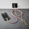Intenso USB-C įkrovimo dirželio telefono kaklo laidas 60W greitas įkrovimas reguliuojamas ilgis 1,65 m nailonas įvairiaspalvis