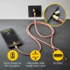 Intenso USB-C įkrovimo dirželio telefono kaklo laidas 60W greitas įkrovimas reguliuojamas ilgis 1,65 m nailonas įvairiaspalvis