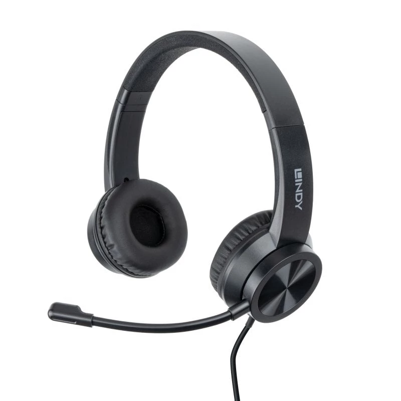 Lindy USB-C Office laisvų rankų įranga, laidinė, 20-20000 Hz, 1.95 m, juoda