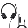 Lindy USB-C Office laisvų rankų įranga, laidinė, 20-20000 Hz, 1.95 m, juoda
