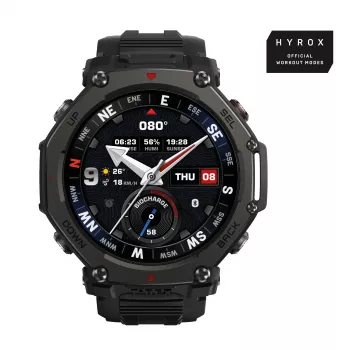 Amazfit T-Rex 3 Pro 3.81 cm (1.5 colio) AMOLED 48 mm skaitmeninis 480 x 480 pikselių jutiklinis ekranas juodas Wi-Fi GPS (palydovinis)